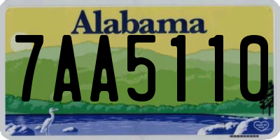 AL license plate 7AA5110