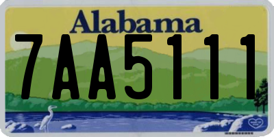 AL license plate 7AA5111