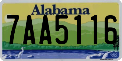 AL license plate 7AA5116