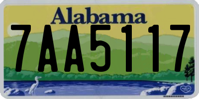 AL license plate 7AA5117