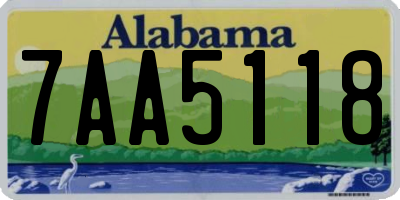 AL license plate 7AA5118