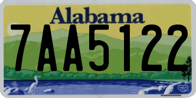 AL license plate 7AA5122
