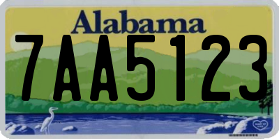 AL license plate 7AA5123