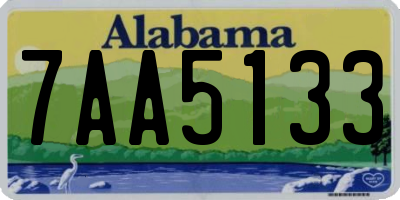 AL license plate 7AA5133