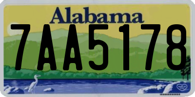 AL license plate 7AA5178