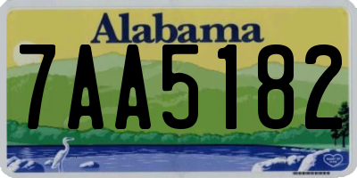 AL license plate 7AA5182