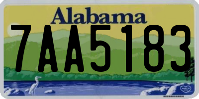 AL license plate 7AA5183