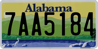 AL license plate 7AA5184