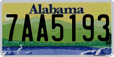 AL license plate 7AA5193