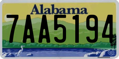 AL license plate 7AA5194