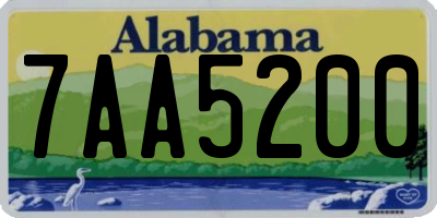 AL license plate 7AA5200
