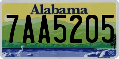 AL license plate 7AA5205