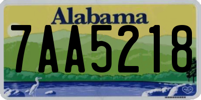 AL license plate 7AA5218