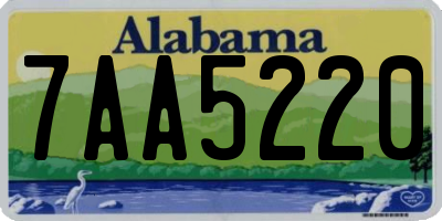 AL license plate 7AA5220