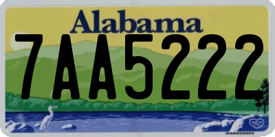 AL license plate 7AA5222