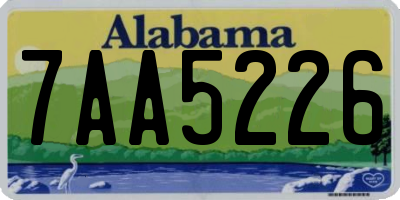 AL license plate 7AA5226