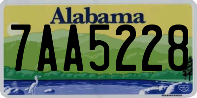 AL license plate 7AA5228