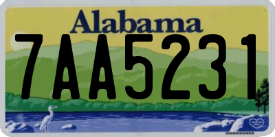 AL license plate 7AA5231