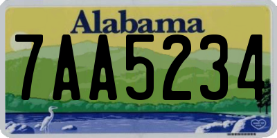 AL license plate 7AA5234