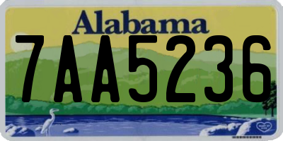 AL license plate 7AA5236