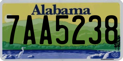 AL license plate 7AA5238
