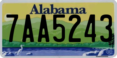 AL license plate 7AA5243