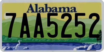 AL license plate 7AA5252
