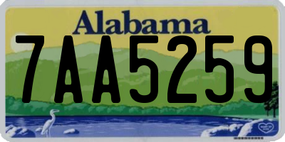 AL license plate 7AA5259