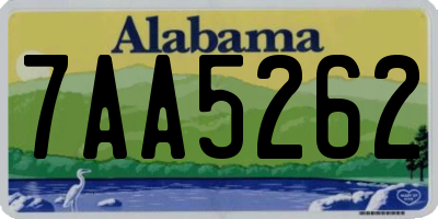 AL license plate 7AA5262