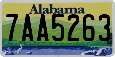 AL license plate 7AA5263