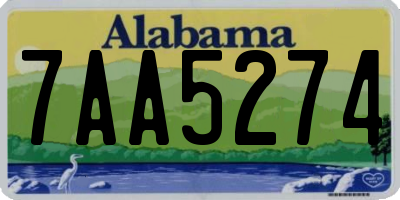 AL license plate 7AA5274