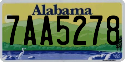 AL license plate 7AA5278