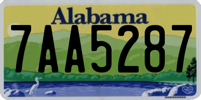 AL license plate 7AA5287