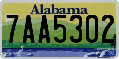 AL license plate 7AA5302