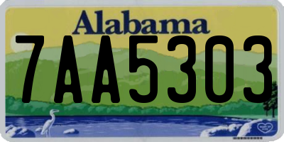 AL license plate 7AA5303
