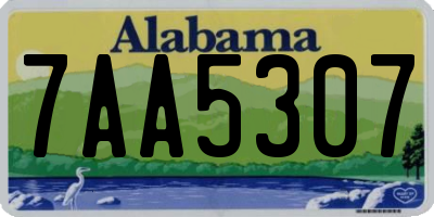 AL license plate 7AA5307