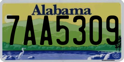 AL license plate 7AA5309
