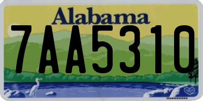 AL license plate 7AA5310