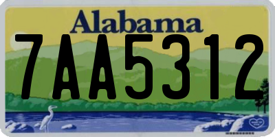 AL license plate 7AA5312