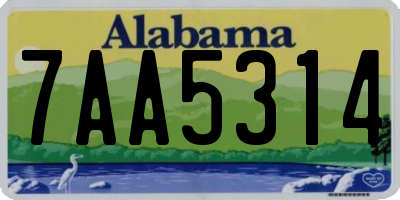 AL license plate 7AA5314