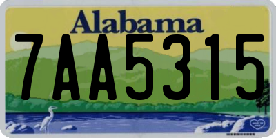 AL license plate 7AA5315