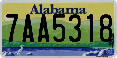 AL license plate 7AA5318