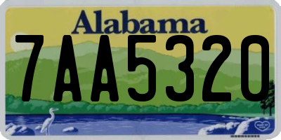 AL license plate 7AA5320
