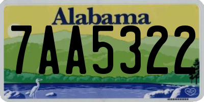 AL license plate 7AA5322