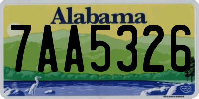 AL license plate 7AA5326