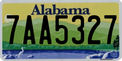 AL license plate 7AA5327