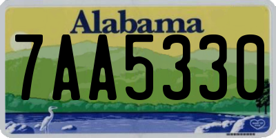 AL license plate 7AA5330