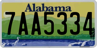 AL license plate 7AA5334