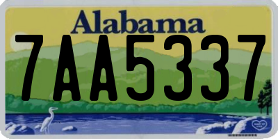 AL license plate 7AA5337