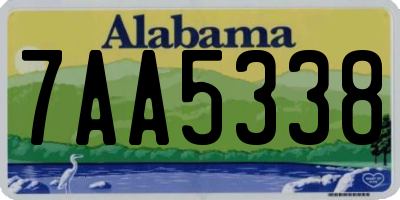 AL license plate 7AA5338